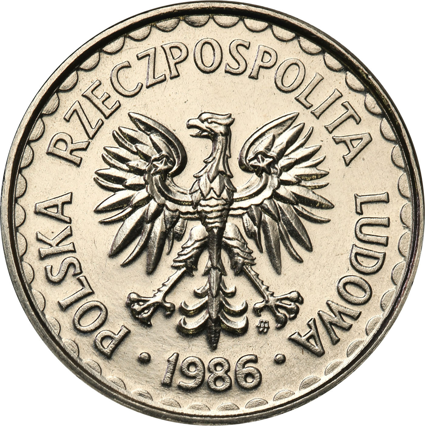 PRL. PRÓBA Nikiel 1 złoty 1986